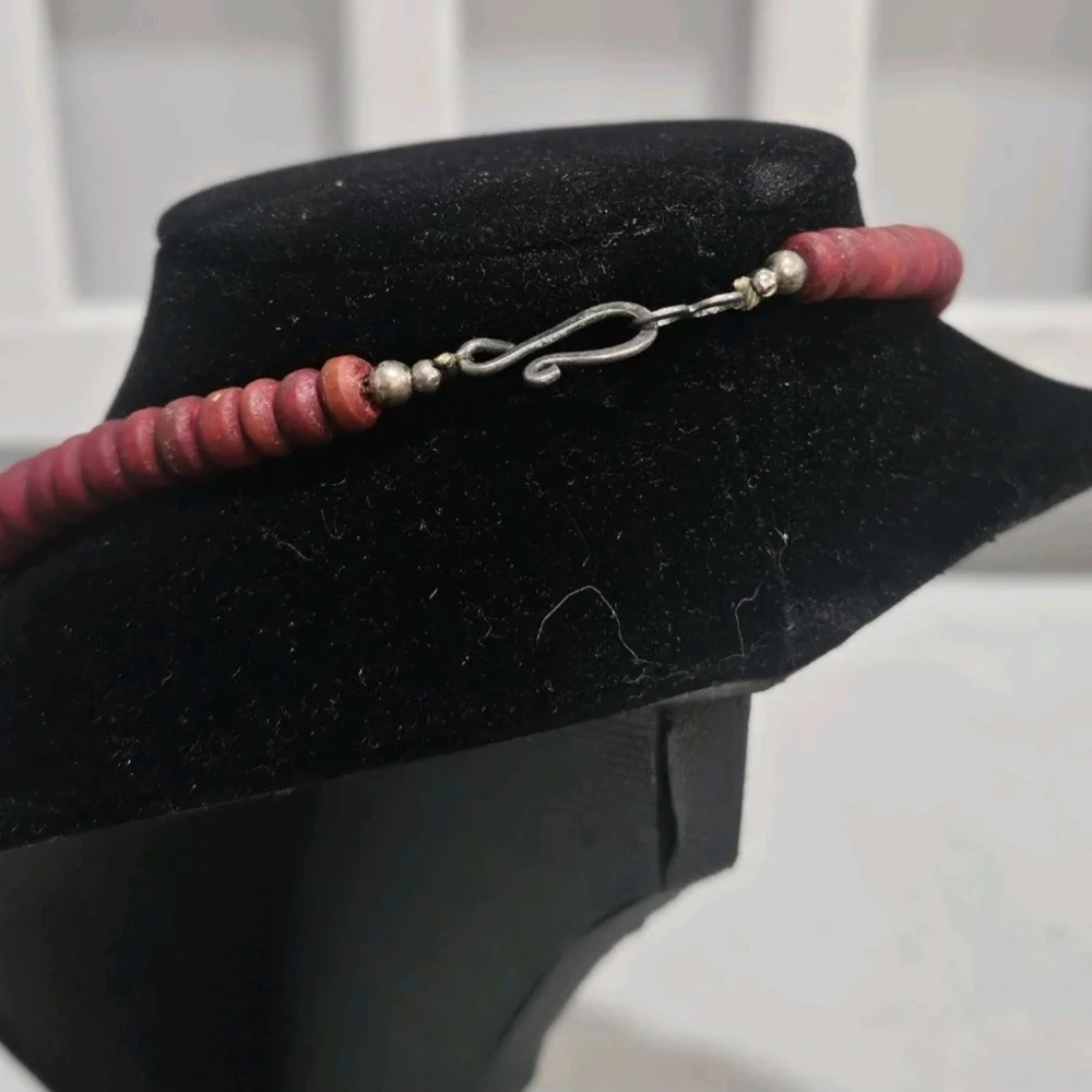 Handcrafted Red Disc Bead Necklace - Women Jewelry